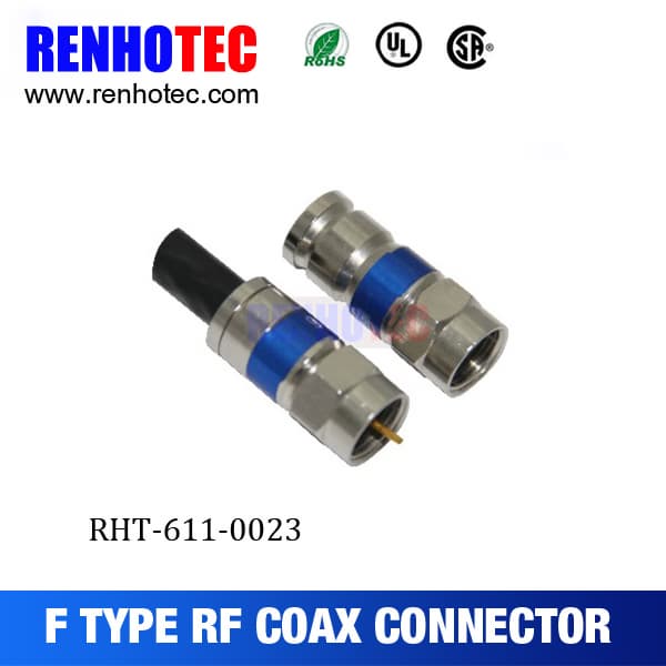 Zinc F Male RF Quick Connector Electrical Coaxial F RG6